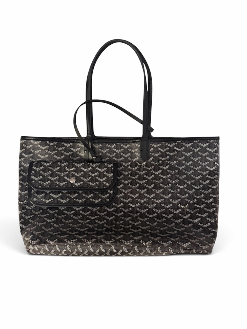 Goyard Goyardine Tote Bag - Saint Louis - PM - Pouch - Black - Authentic